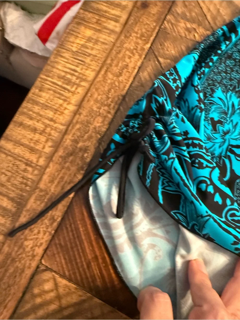 Source Unknown Black & Blue Paisley Floral Tankini Top - Women’s Swim Bikini